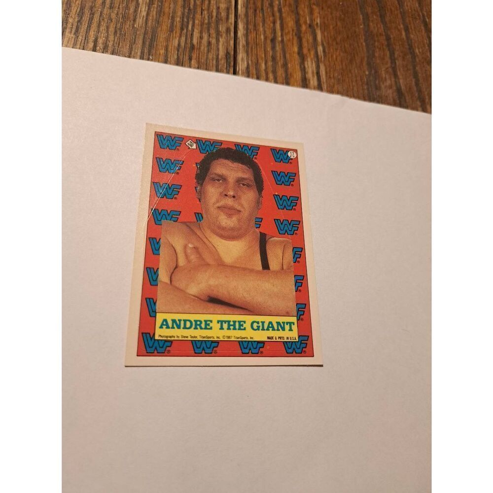 Vintage 1987 WWF Andre the Giant Sticker Trading Card Titan Sports Raw Ungraded